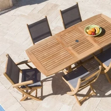 Royal Teak Sailmate Folding Arm Chair Top View