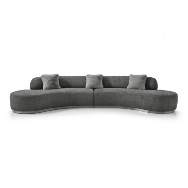 Perla Curved Sofa in Dark Gray- front view