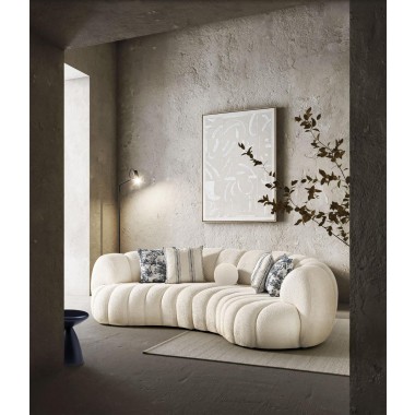 Rhodes Curved Sofa in White- Lifestyle 1