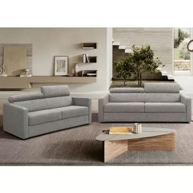 Balance Sofa Bed Fabric Light Gray-Lifestyle