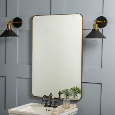 Somerset Gold Metal Mirror - Lifestyle