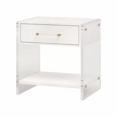Essentials For Living Sonia Shagreen 1-Drawer Nightstand - Front Side Angle