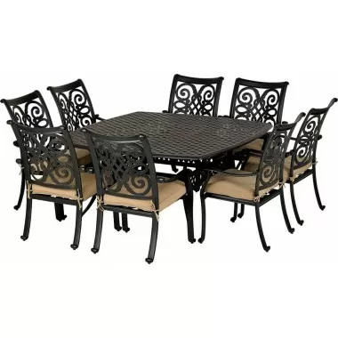 Venice 9-Piece Dining Set - With Armless Chairs
