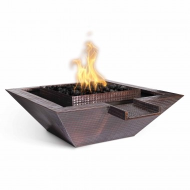 The Outdoor Plus Maya Hammered Copper Fire & Water Bowl - Gravity Spill