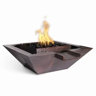 The Outdoor Plus Maya Hammered Copper Fire & Water Bowl - Gravity Spill
