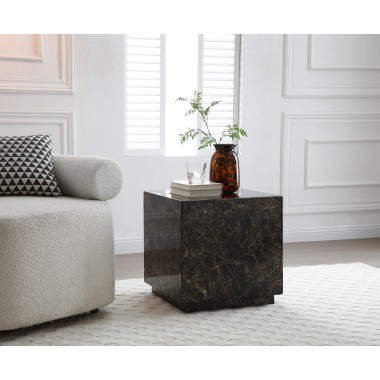 Iris Side Table in Dark Emperador-Lifestyle 1