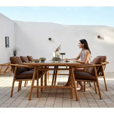 Cane-Line Sticks Dining Table Base Side View