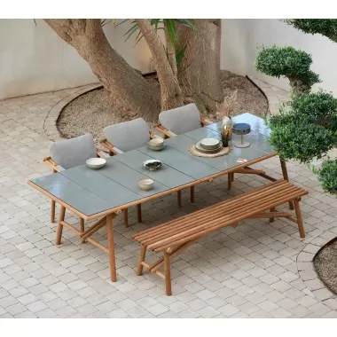 Cane-Line Sticks Bench Dining Top View