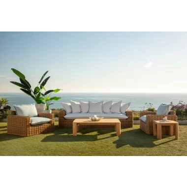 Sunset West Natural Teak Coffee Table - Lifestyle 1