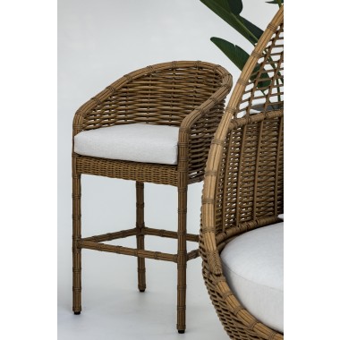 Sunset West Playa Counter Stool in Soothe Pearl with Flange Welt