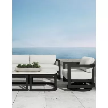 Sunset West Malibu Swivel Chair in Cast Silver - Lifestyle 1