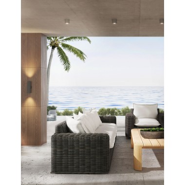 Sunset West Cabo Oversized Swivel Club Chair in Soothe Pearl with Flange Welt - Lifestyle 5