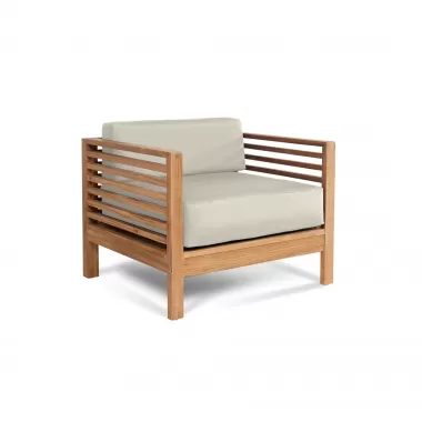 Sylvie Teak Outdoor Club Chair with Sunbrella® Canvas Cushion