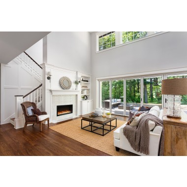 Amantii 34" Extra Tall Clean Face Electric Built-in With Black Steel Surround - Lifestyle