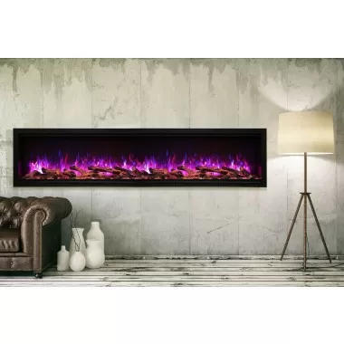 Amantii 74" Extra Tall Clean Face Electric Built-in With Black Steel Surround