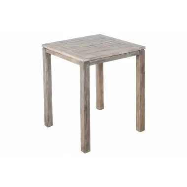 Alfresco Home Malvern 36" Square Wood Bar Table w/ Umbrella Hole - Front Side Angle