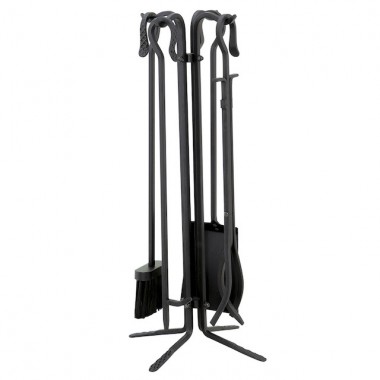 Mr. Bar-B-Q UniFlame® 5 Piece Black Wrought Iron Fireset