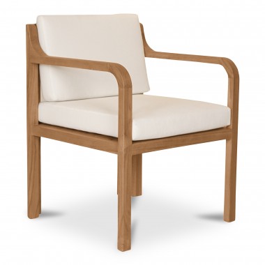Moe's Home Collection Nellie Outdoor Dining Chair in White - Angled View