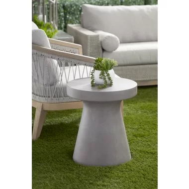 Essentials For Living Tack Accent Table in Slate Gray Concrete - Lifestyle