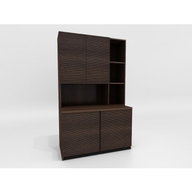 Furnitech Tango 47" Bookcase/Storage Cabinet in Brazilian Cherry with Cognac Finish