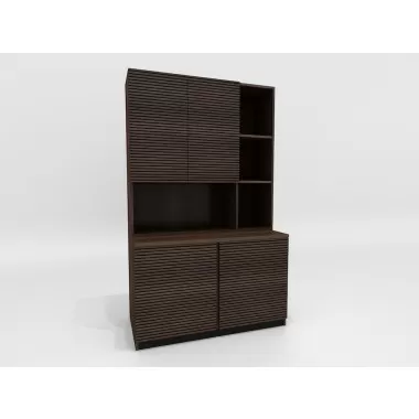 Furnitech Tango 47" Bookcase/Storage Cabinet in Brazilian Cherry with Cognac Finish