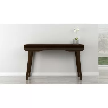 Furnitech Tango 43" Tango Mid-Century Modern Brazilian Cherry Wood Sofa Table -Front
