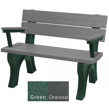 Polly Products Traditional Backed Bench With Arm