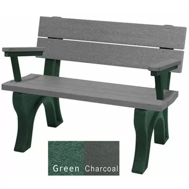 Polly Products Traditional Backed Bench With Arm
