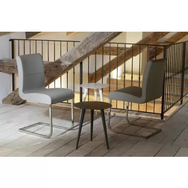 STELLA Collection Italian Gray Leather Dining Chair by Talenti Casa