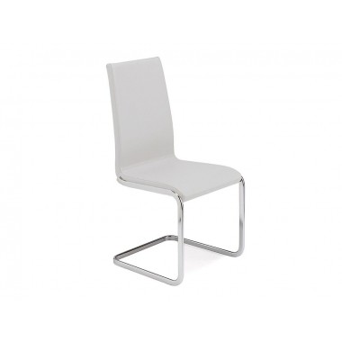 AURORA Italian White Leather Dining Chair 