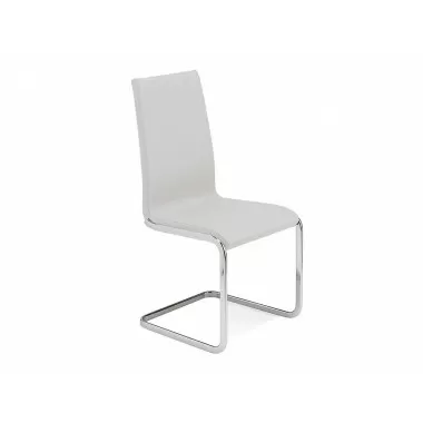AURORA Italian White Leather Dining Chair 
