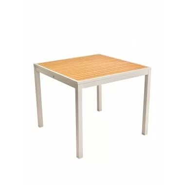 Teak Inlay Table - Gray Faux Teak