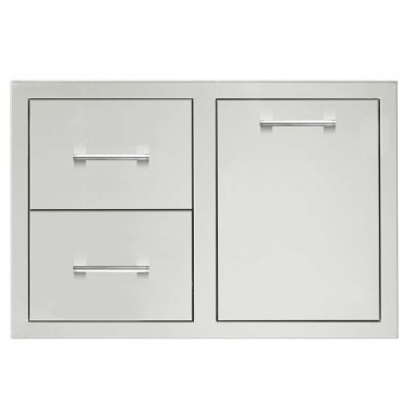 TrueFlame 33" 2-Drawer And Access Door Combo Masonry Frame Return