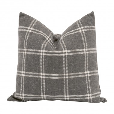 Essentials For Living The Basic 22" Essential Pillow in Performance Walden Smoke - Set of Two in Front Angle