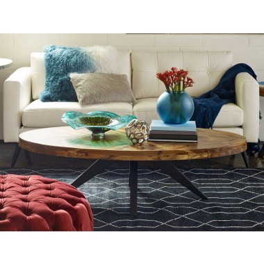 Moe's Home Collection Parq Oval Coffee Table - Amber - Lifestyle
