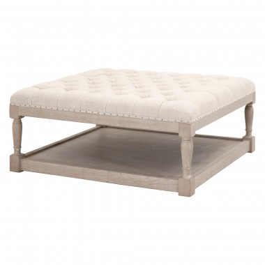 Townsend Tufted Coffee Table - Bisque - Front Side Angle