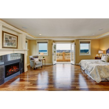 Amantii 26” Fireplace With A Steel Trim and Glass Inlay - 10 Piece Log Set With Remote And Cord - Lifestyle