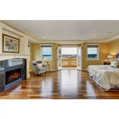 Amantii 26” Fireplace With A Steel Trim and Glass Inlay - 10 Piece Log Set With Remote And Cord - Lifestyle