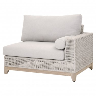 Tropez Outdoor Modular 2-Seat Right Arm Sofa in Taupe - Front Side Angle