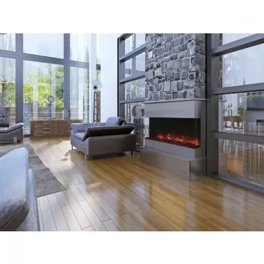 40" 3 Sided Glass Electric Fireplace Built-in Only - Lifestyle