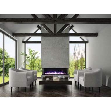Amantii 50" Unit - 14 1/4" In Depth 3 Sided Glass Fireplace