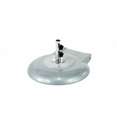 100 Pound - 24" Diameter Concrete Filled Aluminum Shell Umbrella Base With Wheels - Silver Mist