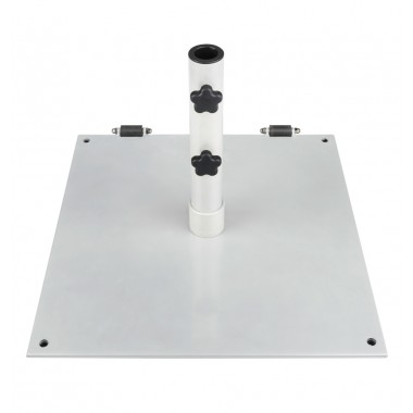 75 Pound Steel Umbrella Base With Wheels - Silver Mist