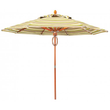 Woodard 9' Teak Market Umbrella - Fornt