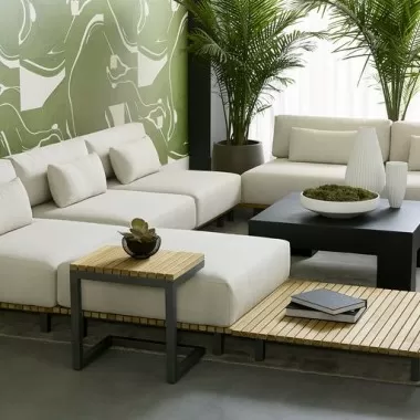 Sunpan Geneve Modular Ottoman in Palazo Cream - Lifestyle