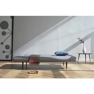  Unfurl Sofa in Dark Wood Legs and Soft Mustard Flower