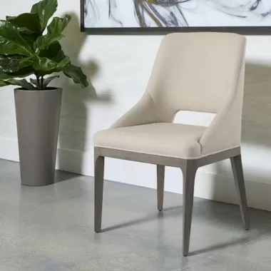 Sunpan Estrada Dining Chair in Light Grey Oak - Mainz Cream - Lifestyle