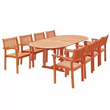 Bradley Outdoor 5-piece Wood Patio Dining Set in White - White BG