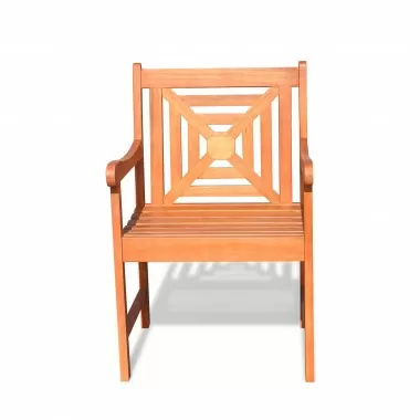 Malibu Eco-friendly Outdoor Hardwood Garden Arm Chair - Front