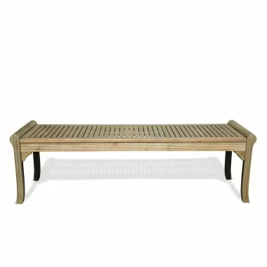 Renaissance Eco-friendly 5-foot Backless Outdoor Hand-scraped Hardwood Garden Bench - Front with Shadow